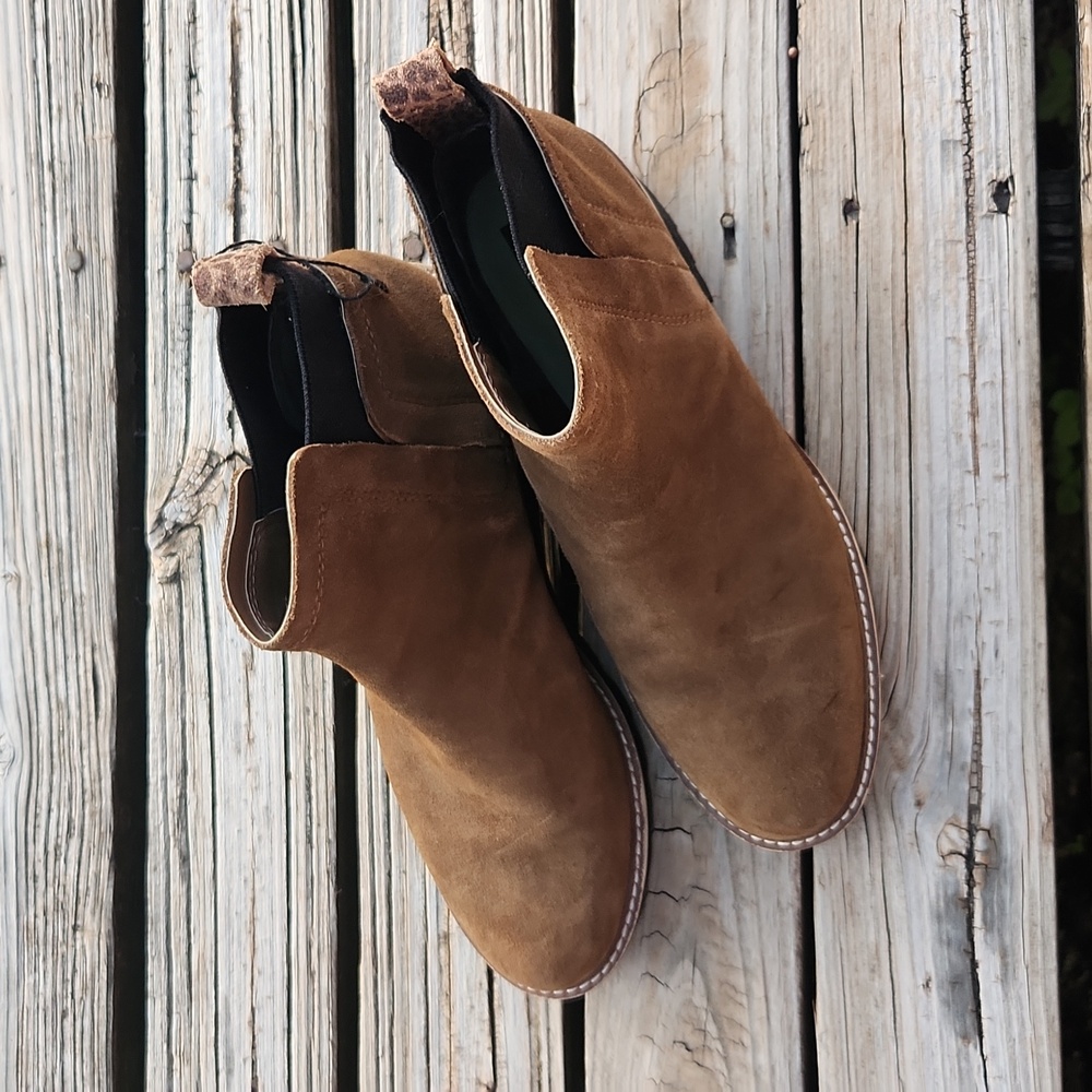 Dolce Vita Huey H20 Boot Ankle Lug Sole Size 10 Brown Suede Bootie Fall Slip On - Picture 8 of 12
